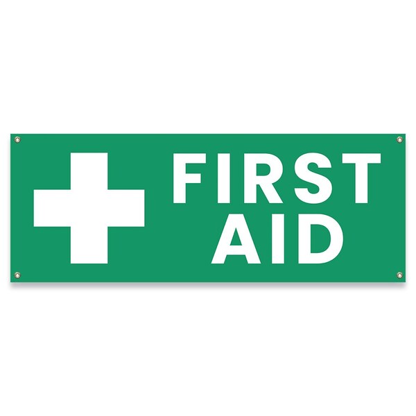 Signmission First Aid Cross Banner Concession Stand Food Truck Single Sided B-30060 - main